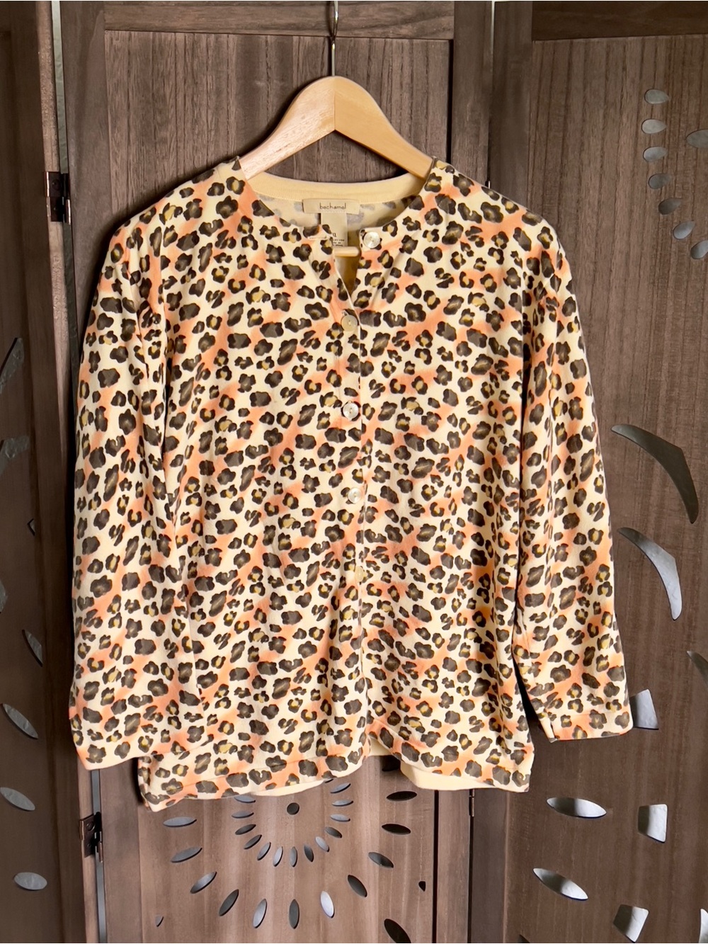 Bechamel Leopard Print Cardigan - Cream, Orange, Brown